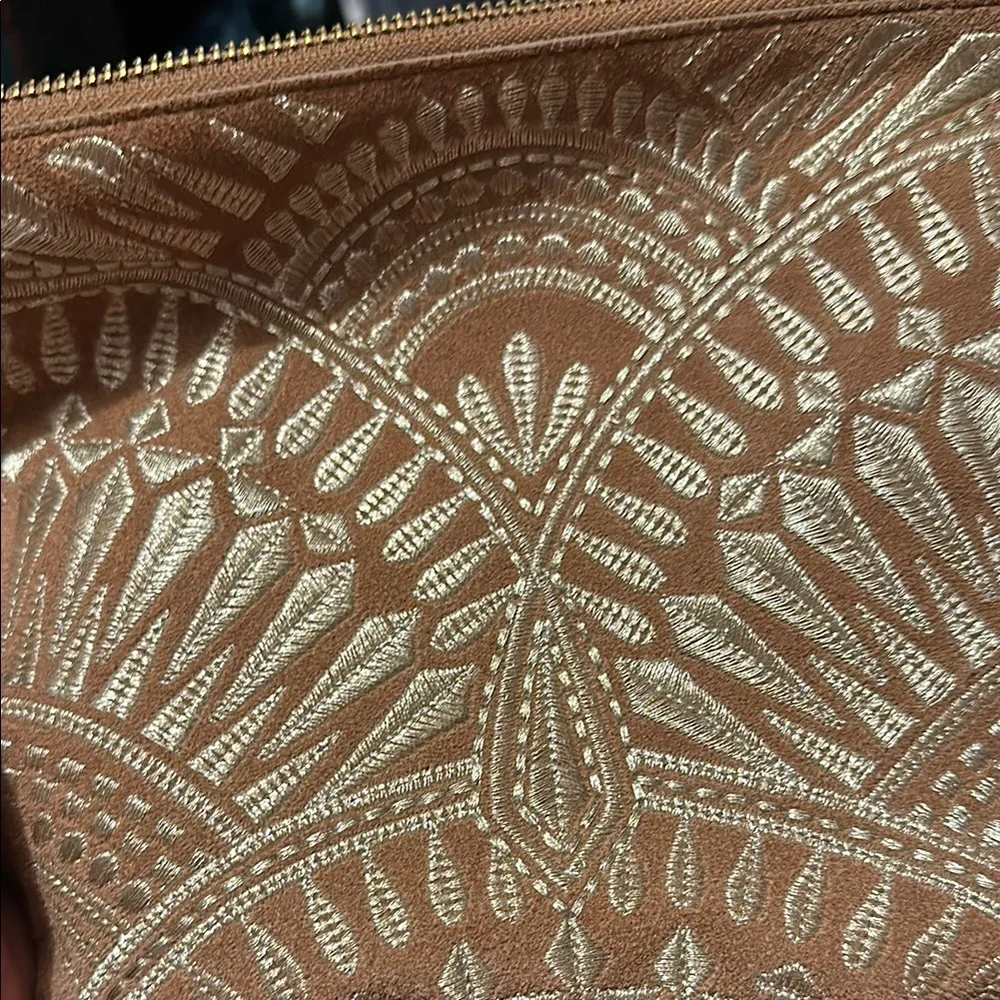 Lucky Brand Brown Embroidered Clutch Bag - Picture 3 of 5